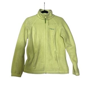 Columbia Benton Springs Fleece Jacket Full Zip Lime Green Size Small Cozy